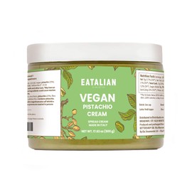 EATALIAN by AMZ BETTER Vegan Pistachio Cream, 17.63 oz/ 500g, Delicious vegan spread with a uniquely sweet taste, ideal on bread, perfect with ice cream, for topping cakes, Made in Italy