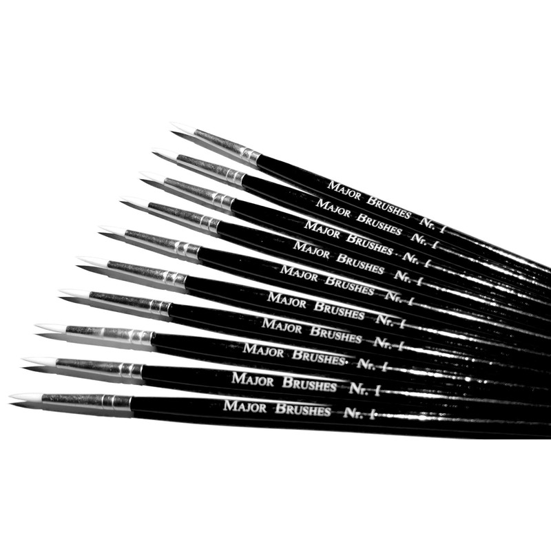 Major Brushes Sable Substitute Brushes Size 1 - Pack of