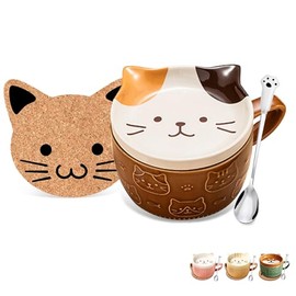 Regalos para mujeres, para ella, lindas tazas de café Kawaii con tapas, regalos de cumpleaños de Navidad para niñas, amigos, niños, mujeres, hombres, 