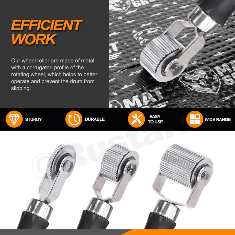 Rustark 3Pcs Car Sound Deadening Rollers Set, 3 Different Sizes