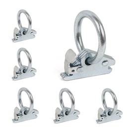 PowerTye E-Track Jumbo O-Ring Fittings - Heavy-Duty 2.5in Diameter O-Ring - 2,000 lb Working Load Limit / 6,000 lb. Breaking Strength - 6-Pack