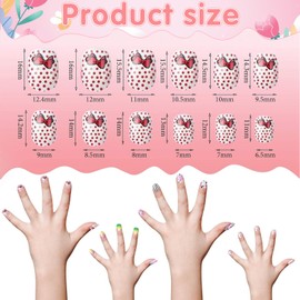 Xrten False Nails Kit,120 Pieces Short Fake Nails for kids,Acrylic Full Cover Stick on Nails,Removable Glue-on Nails Fake for Women and Girls Art Accessories