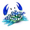 ZOOCRAFT Glass Animals Crab Figurine Blue Hand Blown Painted Art