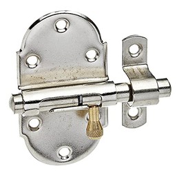 Alberts 128876 Door Bolt with Brass Knob Nickel-Plated Plate 45 x 85 mm Bolt Diameter 10 mm