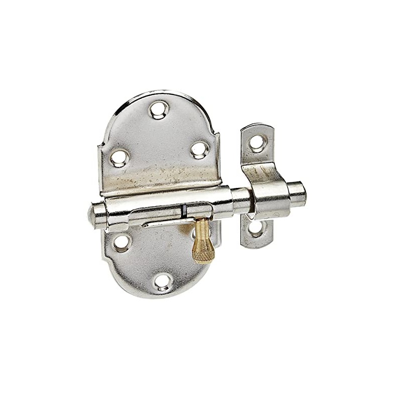 Alberts 128876 Door Bolt with Brass Knob Nickel-Plated Plate 45