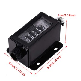 0-99999 5 Digit Mechanical Counter Rotary Knob Resettable Manual Hand Pull Tally Counter Black with Spring