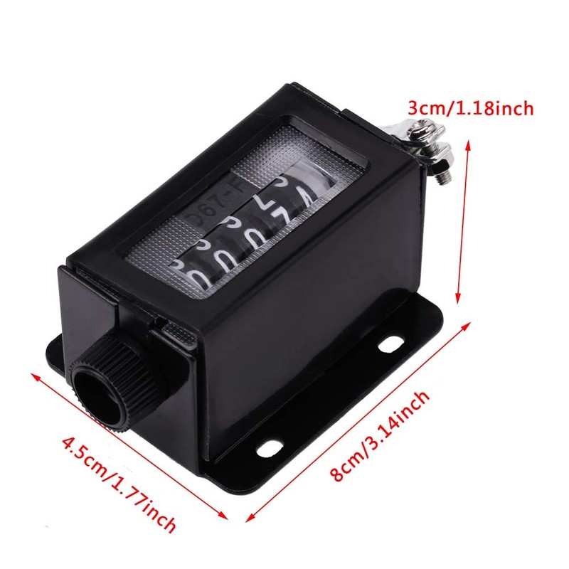 0-99999 5 Digit Mechanical Counter Rotary Knob Resettable Manual Hand
