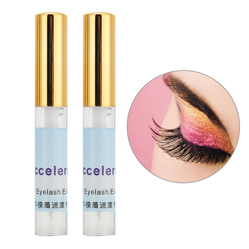 2 Bottles Eyelash Extension Accelerator Waterproof LongLasting Adhesive Quick Dry