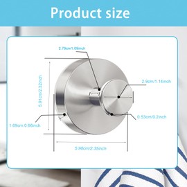 PHMING 4er Set Handtuchhalter Ohne Bohren, Edelstahl Saugnapf Haken, Vakuum Saugnapf Handtuchhaken für Badezimmer, Küche & Wohnzimmer (Silber)