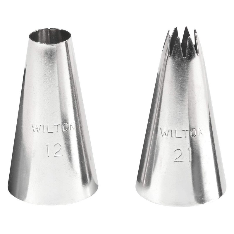 Wilton Round Piping Tip #12 and Open Star Piping Tip