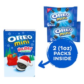 OREO Holiday Adventure Storybook Stocking Stuffer, 2 - 1 oz Snack Packs of OREO Mini Chocolate Sandwich Cookies