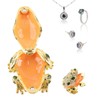 Rhinestone Frog Jewelry Box Painted Electroplated Frog Figurine Jewelry Boxes