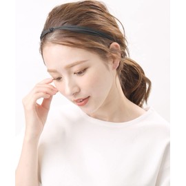 Vingtaine HK-276-BK- Hair Headband, Simple, Ribbon, 3 Tied Style, Fine, Daily Hair Accessory