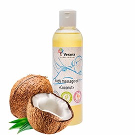 Verana Coconut Massage Oil, Natural Cosmetics Body Oil, All Skin, Rejuvenating and Revitalising Massage (250 ml)