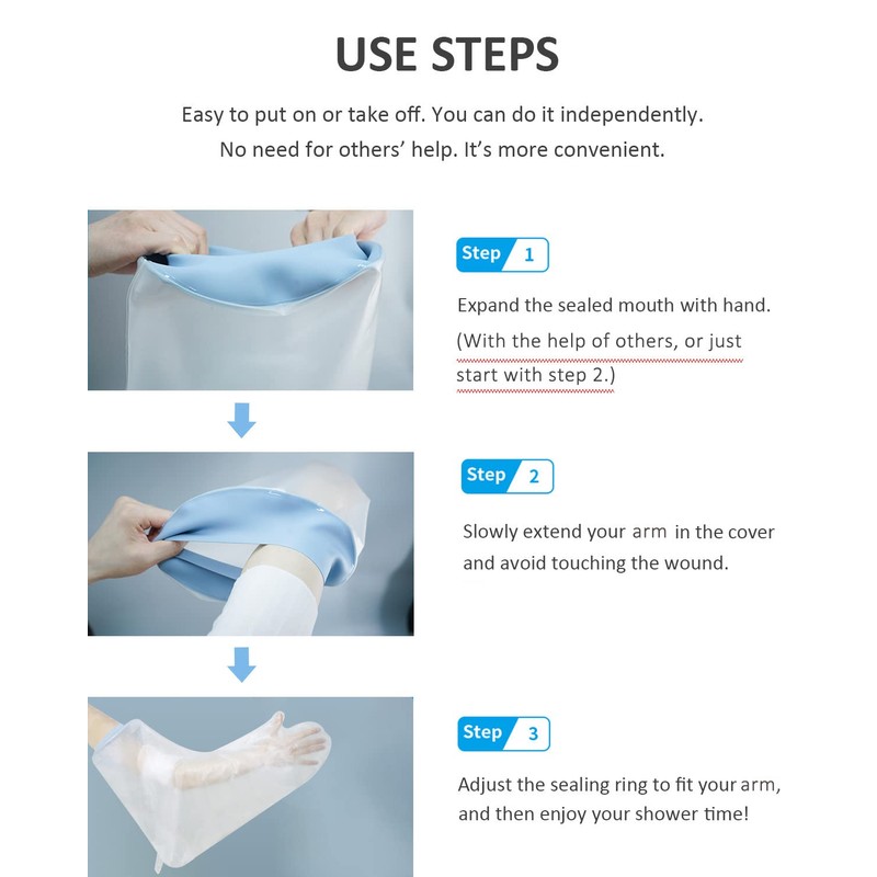 CureSquad Cast Cover Waterproof Arm, Cast Covers for Shower Arm