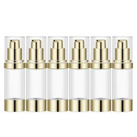 Botella de bomba recargable sin aire, Oro claro/1 oz