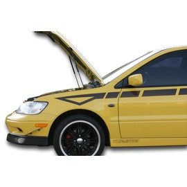 Redline Tuning 21-30004-02 Hood QuickLIFT-Plus System Compatible with Mitsubishi Lancer 2002-2007 (All Black Components)