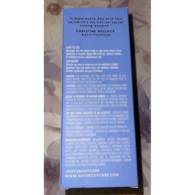 Kayo Concentrated Firming Body Serum Face Grade Body Care NEW