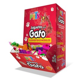 Fancy Pets Juguetes para Gato con Sonido y Plumas, Set de 48 Piezas con Diferentes Diseños, Texturas y Materiales, Estimulan Instinto de Caza