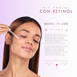 PUREZA NATUR Kit Serum facial Acido Hialurónico, Vitamina C y Retinol anti edad | Paquete completo de serum para el cuidado de la piel, hidratación y rejuvenecimiento (Kit AH + Retinol + Vit C)