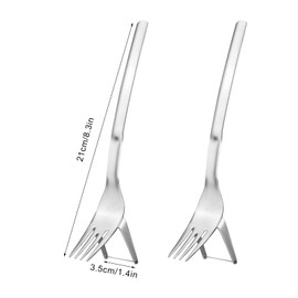 LUTER Pack of 2 Watermelon Cutters, 2-in-1 Simple Watermelon Cutter Fork Stainless Steel Fruit Cutting Fork Fruit Cutter for Summer Party Camping Family