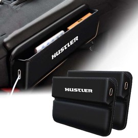 BATIZI MR52S/92S Car Gap Storage Box for Hustler [2 Pieces] MR52S/92S Side Storage Box for Car Accessories Fall Prevention Car Accessories PU Leather Portable Cable Hole Storage Accessories Easy to