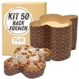Easter Cake Mould Colomba 100 g - 50 Mini Cases / Paper Cases Made of Pure Cellulose, Microwavable, Ideal for Oven, Disposable, High Density, Heat Resistant up to 200°C