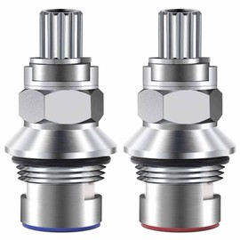 2 Pack Ceramic Disc Cartridge Replacement for 910-9000, Shower Cartridge Replacement Parts for Price Pfister Hot & Cold Ceramic Valve, Compatible with Two Handle Kitchen Faucets, 12 Point Broach