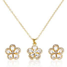 TXG Collares de Mujer, Juego Collar Aretes de Mujer Plata de Ley 925