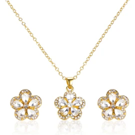 TXG Collares de Mujer, Juego Collar Aretes de Mujer Plata de Ley 925