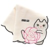 [ANNA SUI] 109482-0011-02 Towel Handkerchief, Rose & Cat Embroidery (White),