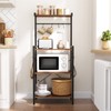 HOOBRO Kitchen Bakers Rack with Storage, 4 Tiers Coffee Bar