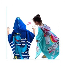 LuminaD Kids Toddler Hooded Beach Towel Robe Pink Unicorn