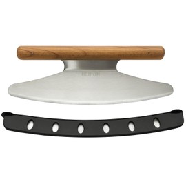 13.5"Pizza Cutter,Two Handle Pizza Rocker Cutter,Pizza Slicer,Pizza Cutter With Cover,Rocker Knife,Pie Cutter,Stainless Steel Pizza Cutter,Silver