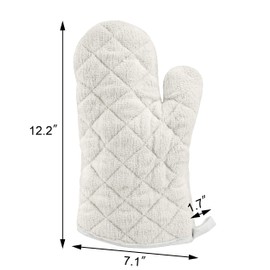 New Star Foodservice 32123 Terry Cloth Oven Mitts, Up to 400F, 13-Inch, Set of 2