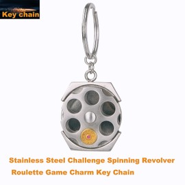 XinSiChen Spinning Game Charm Key Chain Key Ring Novelty Gift For Boyfriend Dad Father, Stainless Steel, 10mus