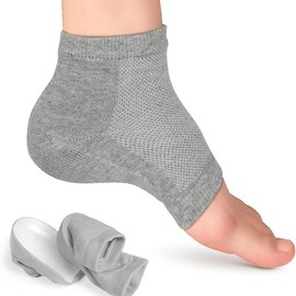 Heightening Wedge Insole Socks Invisible Silicone Height Increase Socks Heel Pad Insert for Plantar Fasciitis Pain Relive and Gait Correction Black 3.5CM/1.4 Inch Up - Color: grey, Size: 2.5 CM/1 Inch Up