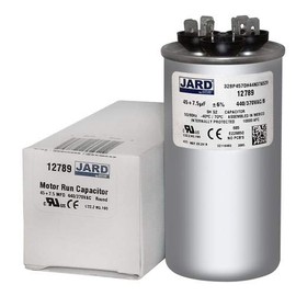 Jard 12789 45 + 7.5 uF MFD x 440 VAC Dual Capacitor Round Replaces GENTEQ GE C44575R / 27L978