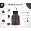 Tanner london Full Grain Leather Apron, Dark Brown, Black, Green,