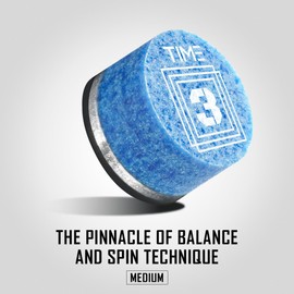 RHINO TIME Crystal Pool Billiard Cue Tip - 14mm/ Blue/Hardness: TIME 4 Medium Hard/Pack 1