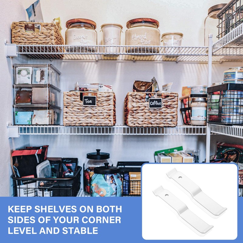 Wire Shelf Corner Support Bracket for ClosetMaid, Ventilated Wire Shelving