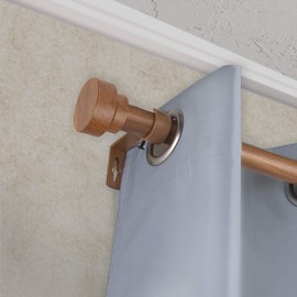 A&F Rod Décor - Fez 1" Faux Wood Curtain Rod 120-170 inch - Chestnut