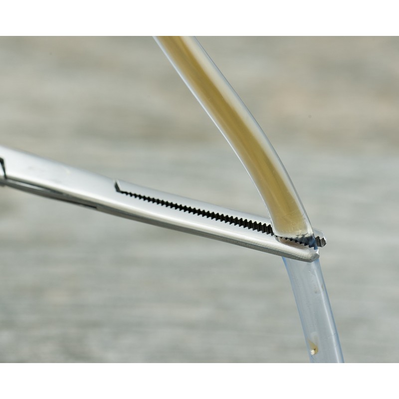 SE 6.25-Inch Stainless Steel Straight Forceps - Self-Locking, Serrated Tip