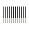 Plain Black Birthday Candles, 14 cm Height, Set of 12
