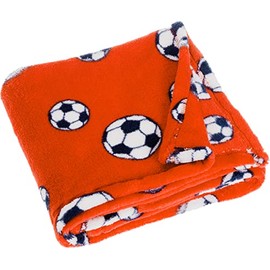 Baby and Kids Fleece Blanket Football, Versatile Cuddly Blanket for Boys and Girls, 75 x 100 cm