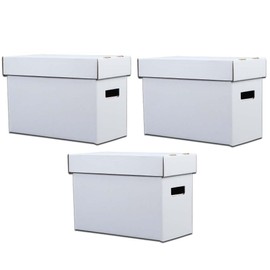 CNNELL 3 Pack Comic Book Storage Comic Book Box Holds 150-175 Comics Collapsible and Stackable Comic Short Box Moistureproof Comic Box Stackable Archival Paper Cardboard