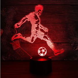 Comiwe Football (A) 3D Illusion Night Light Toy, Decorative LED Lamp, Bedside Lamp, 16 Colours, Changing with Remote Control, Christmas Birthday Gift for Boys, Children, Friends, Family, Football Fan