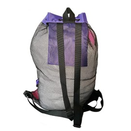 Swimz Elite Club Mesh Backpack - Pink/White/Purple, Large Swimming mesh Bag…