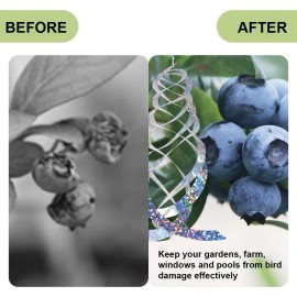 ayamaya Spiral Reflective Bird Deterrent Device Hanging for Drive Pigeons Woodpeckers