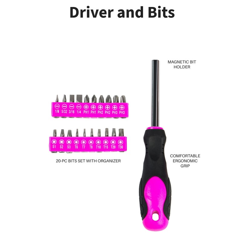 The Original Pink Box PB40TBK 40 Piece Tool Set and